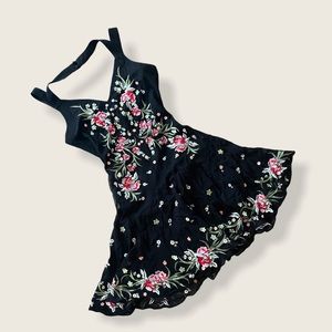 Karen Millen Halter Floral Ruffled Hem Dress